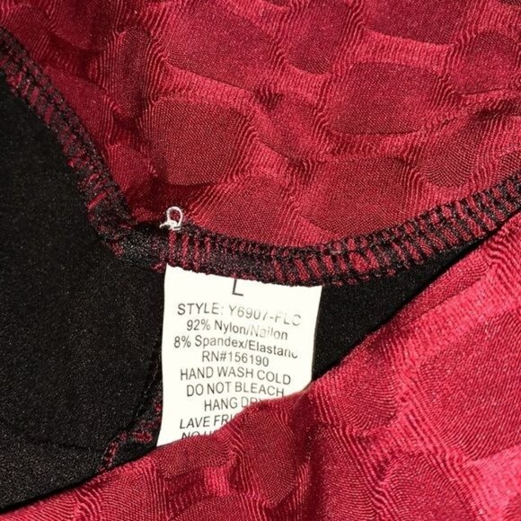 High-Waisted Honeycomb Textured Scrunch Butt Yoga Leggings With Pockets - Burgun - Picture 2 of 9